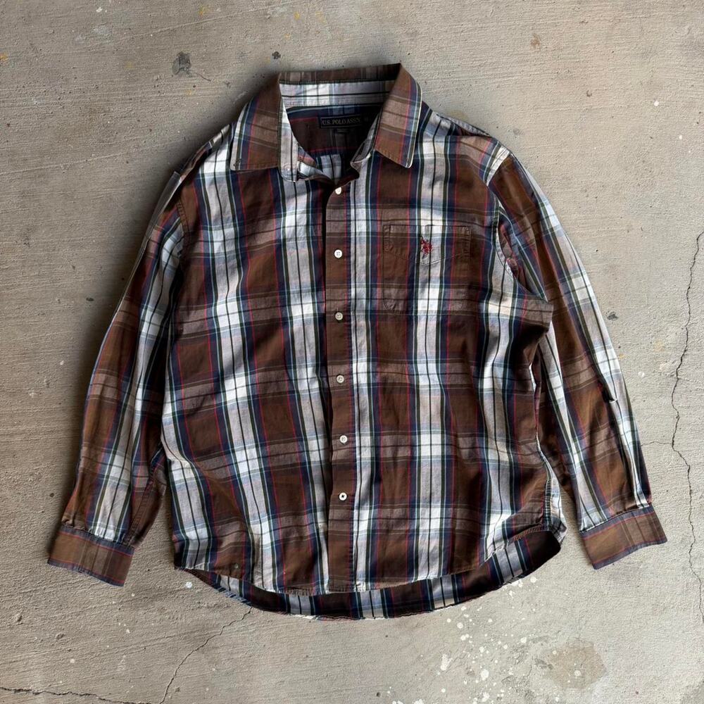 Us polo assn brown plaid‎